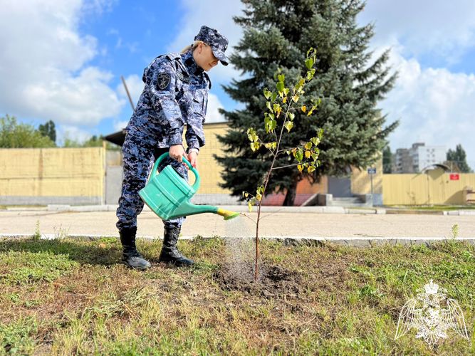 В Саратове сотрудники Росгвардии приняли участие в акции «Зеленая Россия»